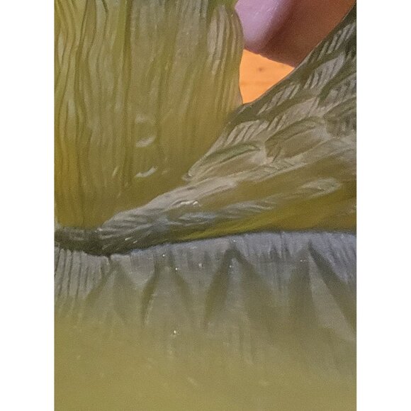 Vintage Green Satin Glass Vase "Dove and Brushes" Pattern by Guernsey Glass Comp - Picture 14 of 15